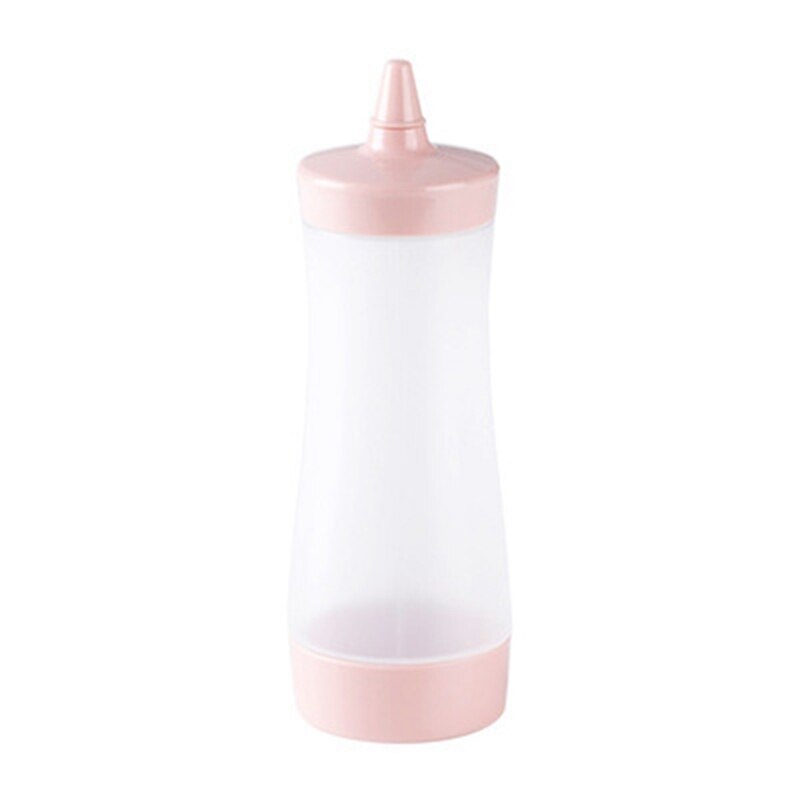 Botella exprimible accesorios de cocina salsa bote plástico salsa aceite vinagre Ketchup salsa Cruet dispensador de condimentos: Pink