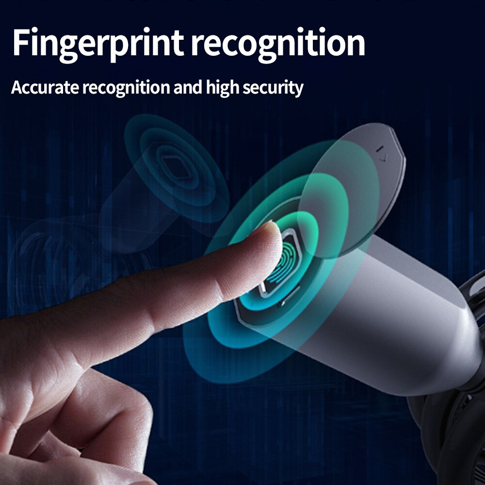 Fingerprint Bicycle Lock Stainless Bicycle Lock Steel Anti Theft Smart Lock USB Waterproof Door Bike Accessories Padlock