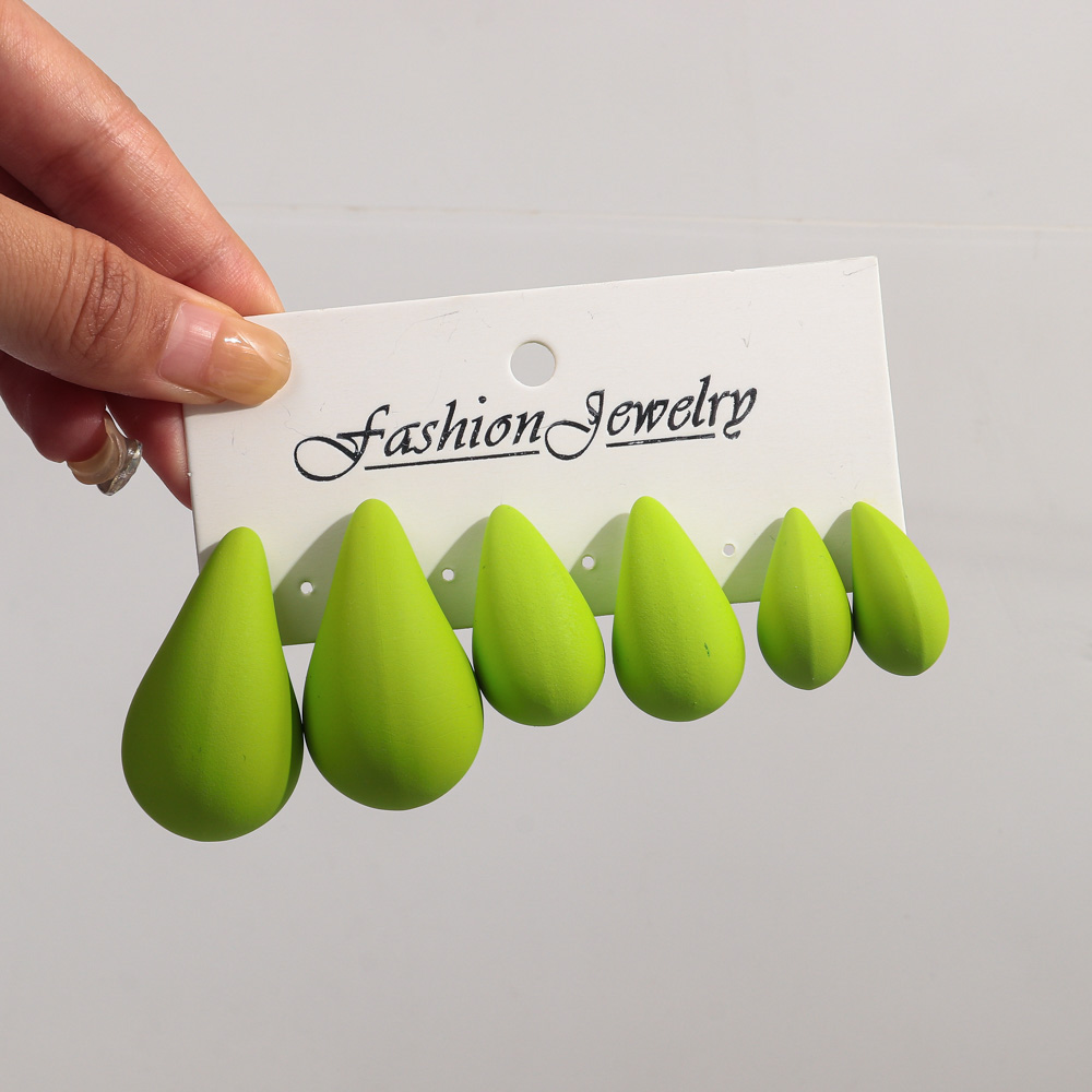Korea 3 Paar Acryl Chunky Waterdrop Oorbellen Dupe Voor Vrouwen Kleurrijke Extra Grote Druppel Oorbel Hoepels Sieraden Lichtgewicht