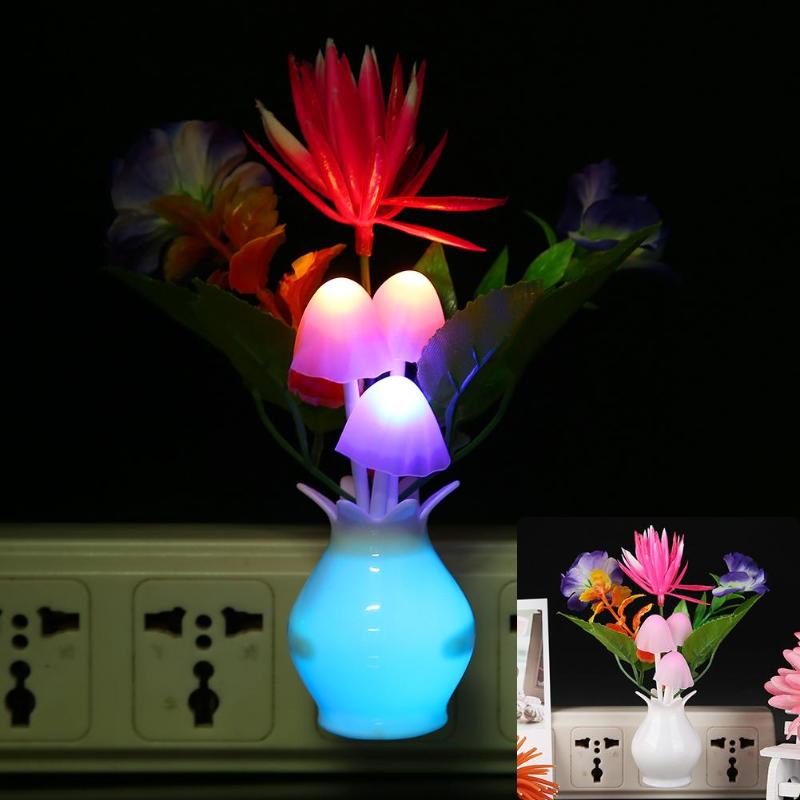 LED Colorful Flower Night Lights for Baby Bedroom Sleeping Lamp Kids Plant Luminous Lamp Novelty Glow in the Dark Toy Nightlight