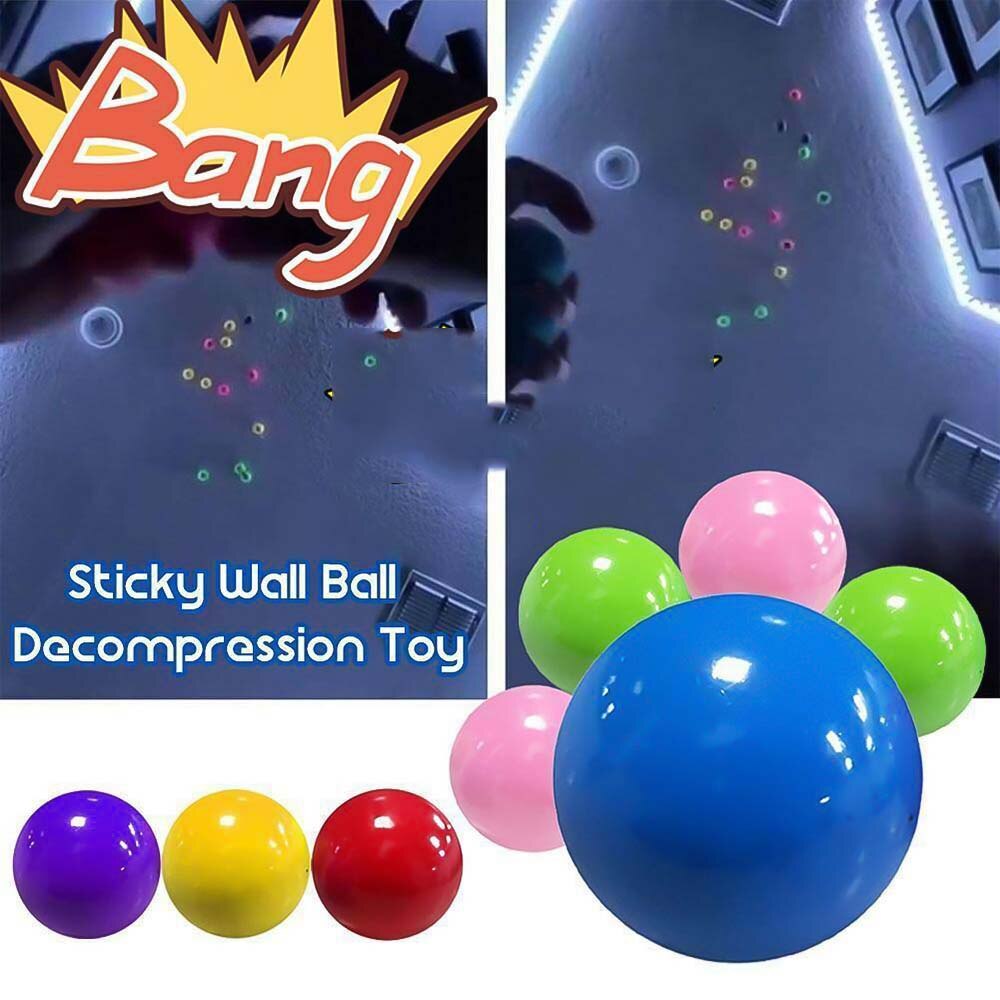 4 pezzi di Stress appiccicosi palle di zucca giocattolo antistress glow in the dark Balls per bambini игрушки gioco al coperto effetto luminoso giocattoli 2021