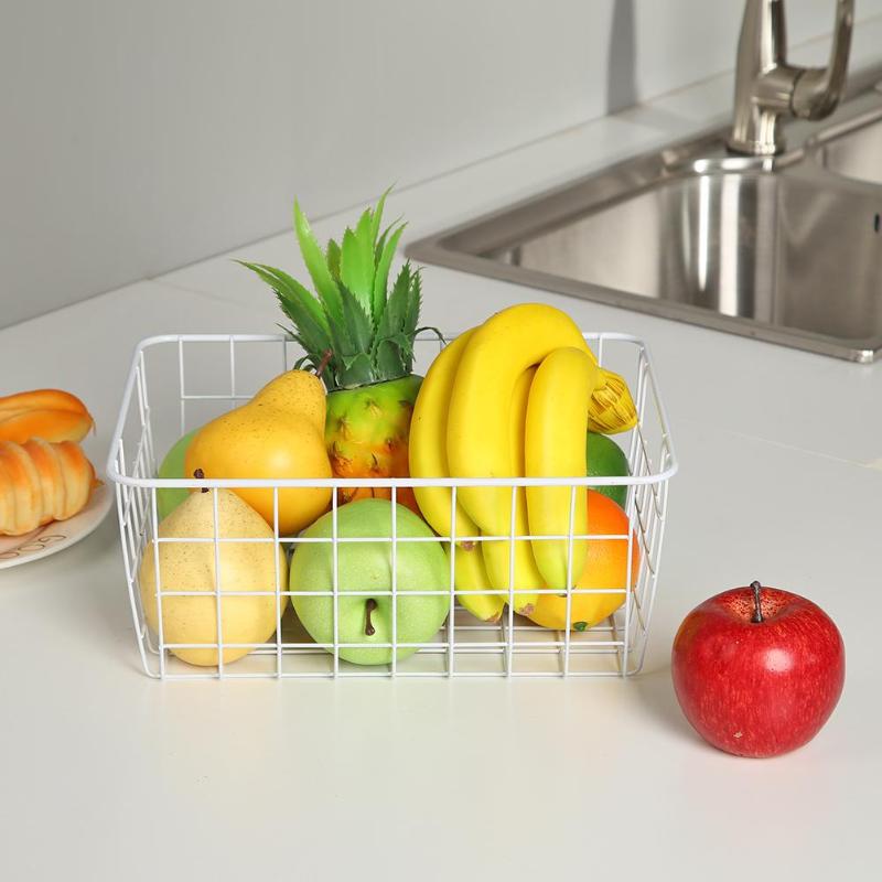 Jern opbevaringskurv kunst smedede opbevaringskurv desktop badeværelse organisator holder hjem diverse container panier de rangement