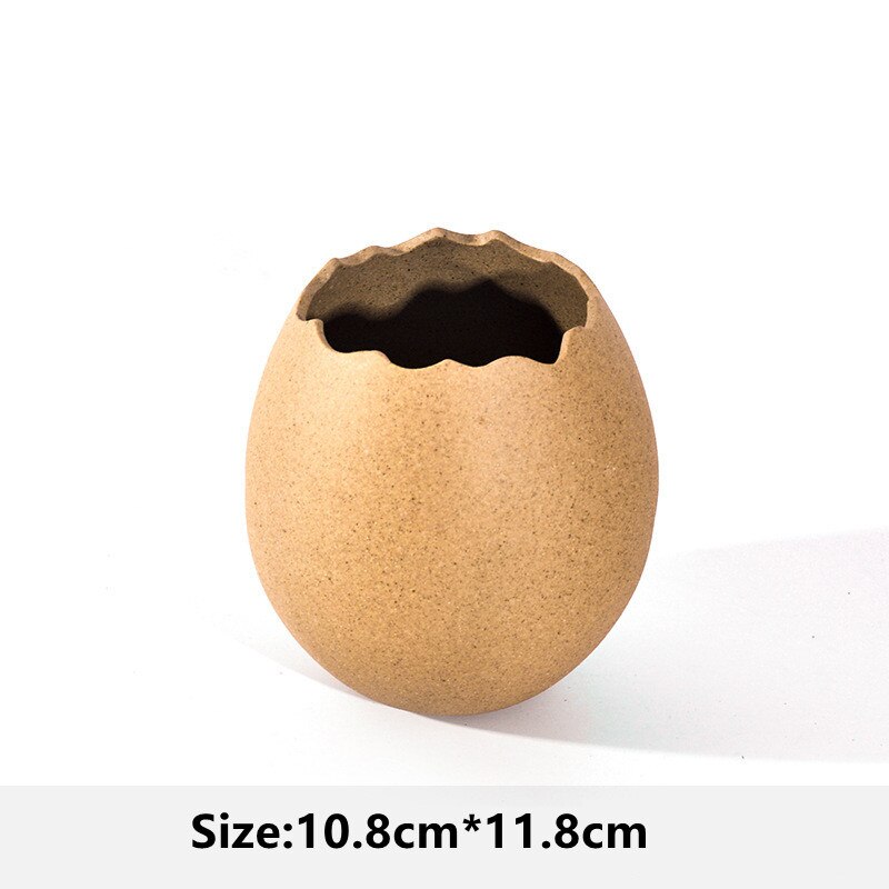 Moderne Eenvoudige Keramische Ambachten Persoonlijkheid Creatieve Dessert Kom Hydrocultuur Ei Shell Struisvogel Ei Vaas Woondecoratie: 05 / 1pcs