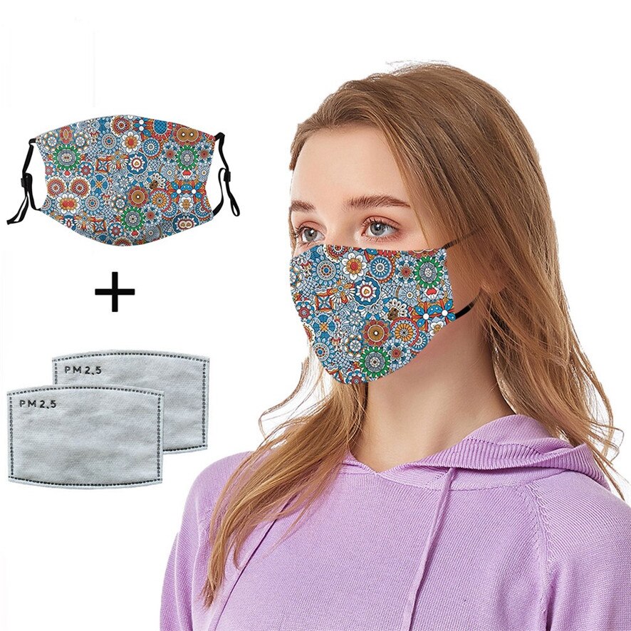 1PC Outdoor Adult Reusable Protect Funny Animal Printed Breathable Reusable Face Protection For Man and Woman: C