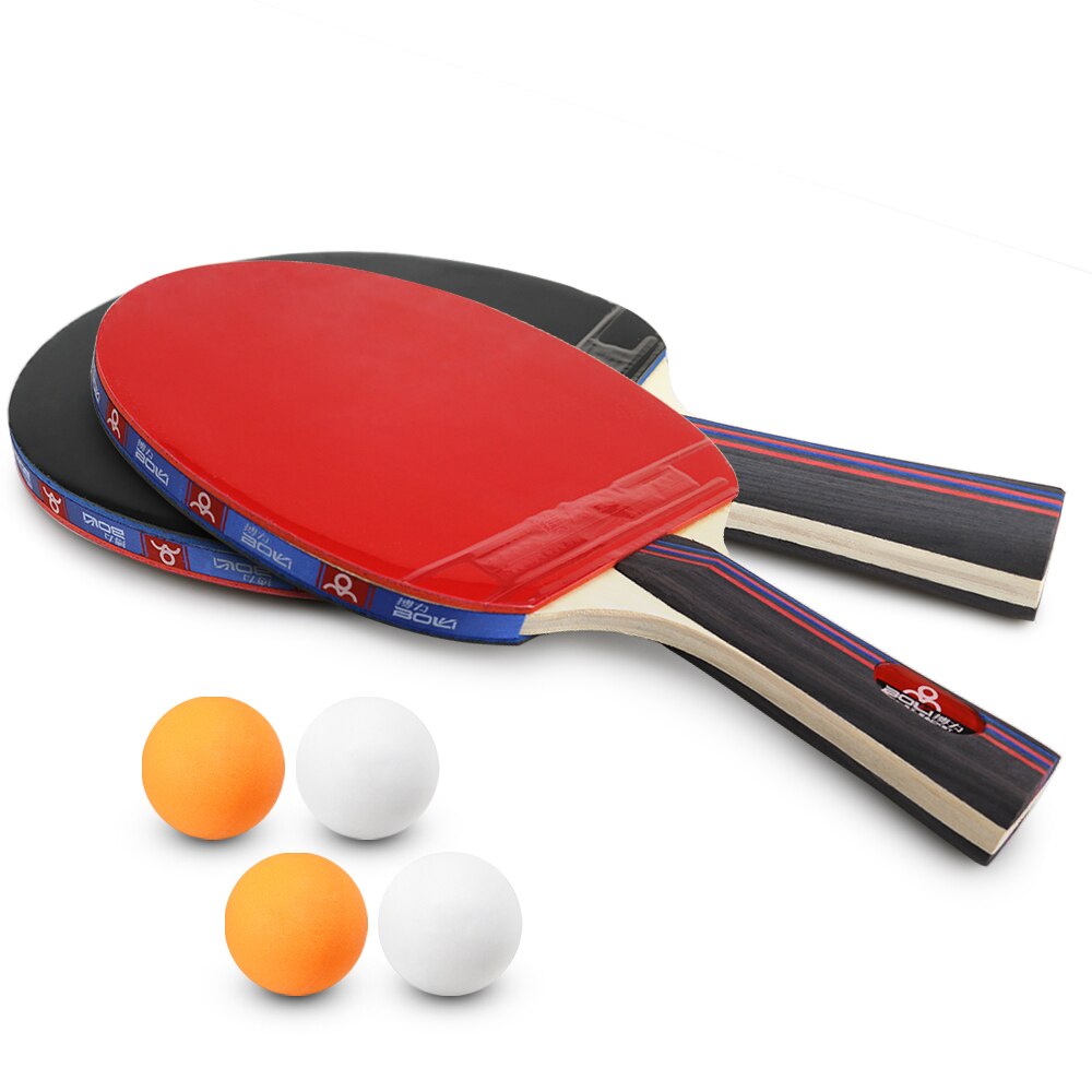 Bordtennisbold og bat sæt 4 ping pong flagermus 8 ping pong bolde pakke ping pong padle ketcher sæt med taske