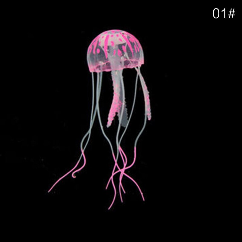 Méduses fluorescentes de Simulation d&#39;aquarium, accessoires de paysage de méduses d&#39;aquarium, ornements de méduses multicolores en option: pink