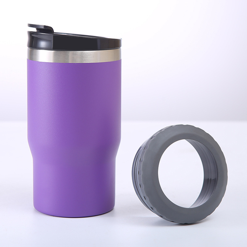 14oz Can Cooler Stainless Steel Insulated Skinny Beer Cooler Insulator Holder With 2 Lids Thermos Copo Termico Water Bottle: 4