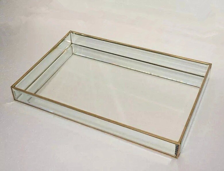 Glass box rectangular jewelry storage plate glass tray Wedding cake decoration