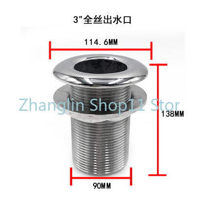 Marine Drain Hull Right Angle Water Outlet Sewage Port Marine 316 Stainless Steel Boat Accessories