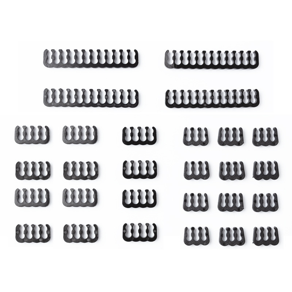 Peigne de câblage de direction d'alimentation pour PC, pince de gestionnaire de câbles d'ordinateur, 24 pièces: Black