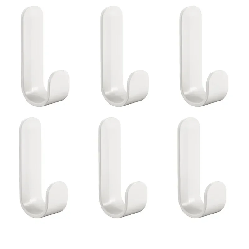 48/6PCS Self Adhesive Wall Hook Strong Without Drilling Coat Bathroom Door Kitchen Towel Hanger Hooks Home Storage Accessories: S / army green