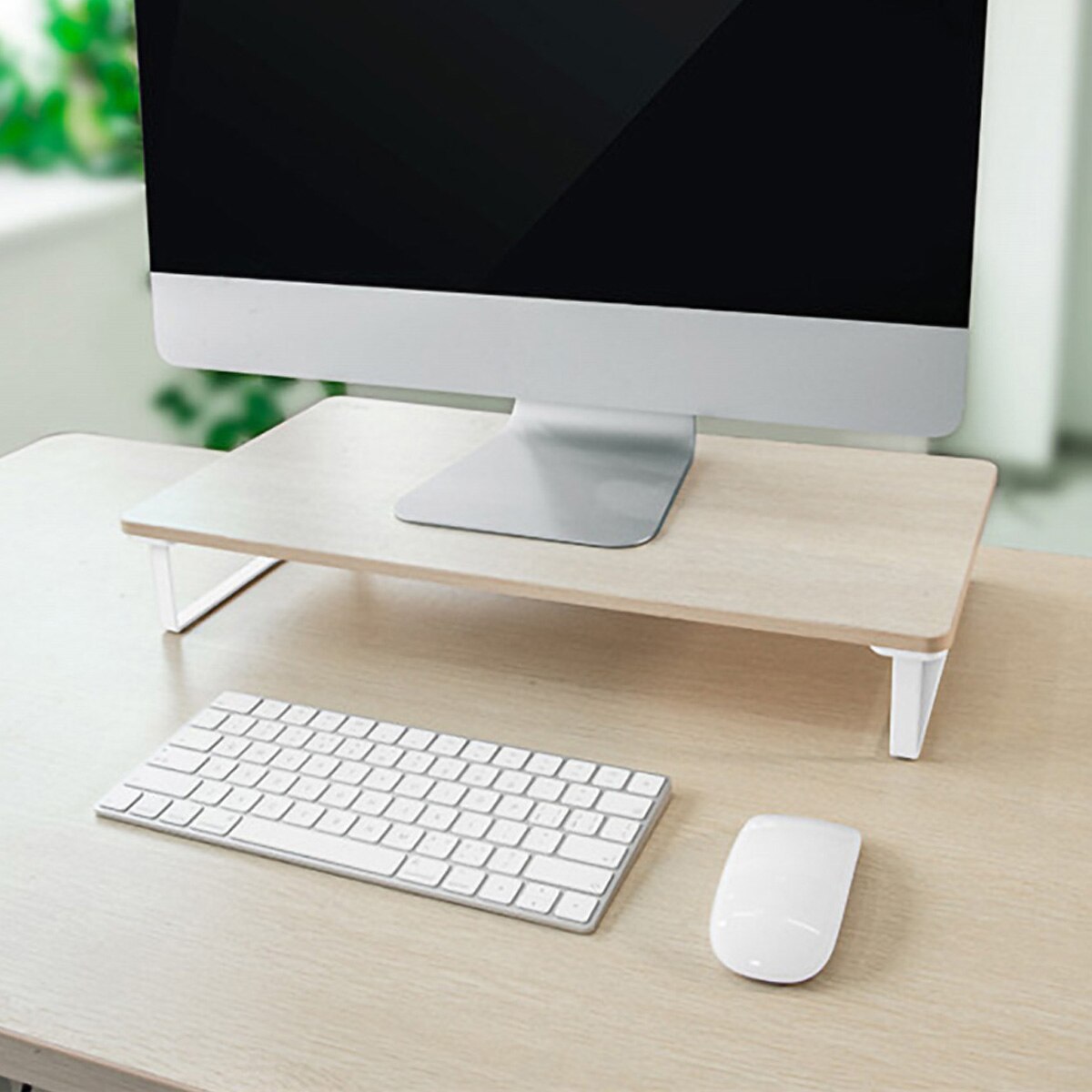 Computerstativ monitor øget hylde skærm forhøjet base desktop tastatur opbevaring hylde forhøjet