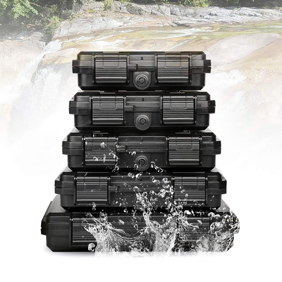 5 Sizes Protective Safety Instrument Tool Box Waterproof Shockproof Storage Toolbox Sealed Tool Case Impact Resistant Suitcase