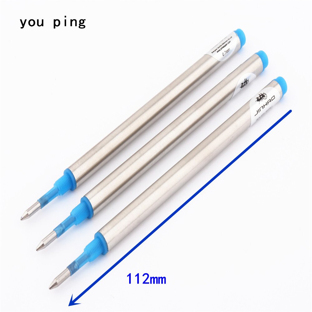 Jinhao 3pcs Screw ink Rollerball Pen office school student stationery Roller ball Pen refills for a variety of high level pen: Blue