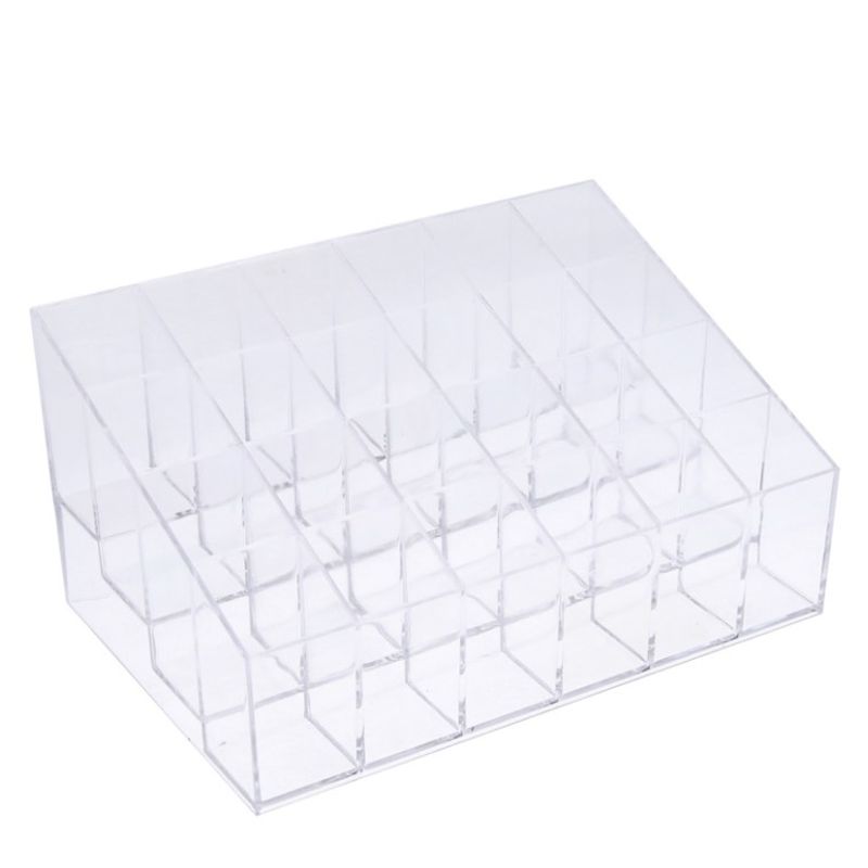 Caja organizadora de almacenamiento de pintalabios, Soporte transparente para pintalabios, caja organizadora de accesorios de maquillaje, estuche para tocador de cosméticos: Default Title