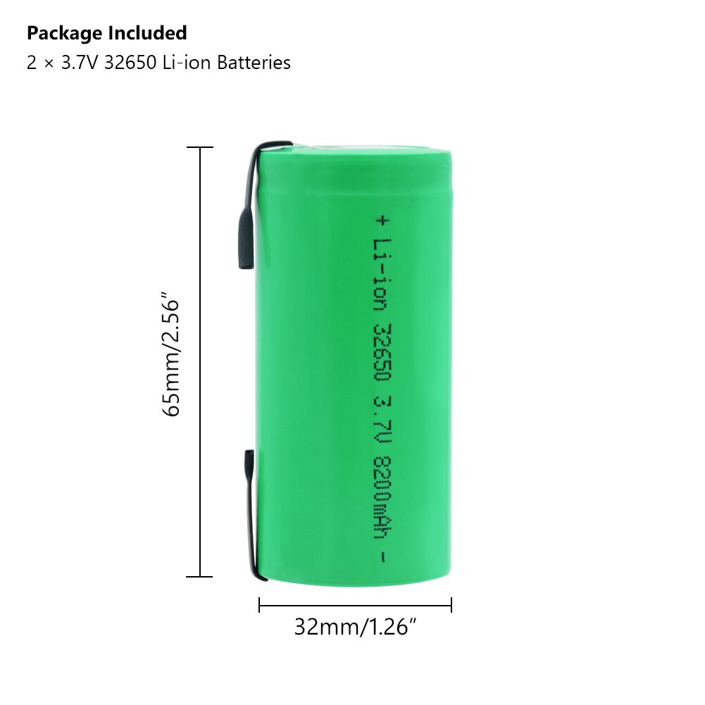 1-10 Pieces 8200mah 3.7V 32650 Battery Lithium Li ion 32650 Rechargeable Battery With DIY Tabs for Flashlight