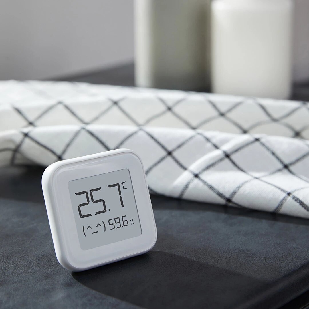 Xiaomi Mijia-termómetro electrónico con pantalla de tinta, higrómetro inteligente con Bluetooth, pantalla Digital, humedad, enlace electrónico,