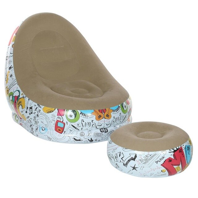 Kanapa wypełniona fasolkami dmuchana dmuchana sofa przenośne meble robić salonu sofa ogrodowa Tatami na fotel lub łóżko z pedałem pogrubienie uciekają: Szary