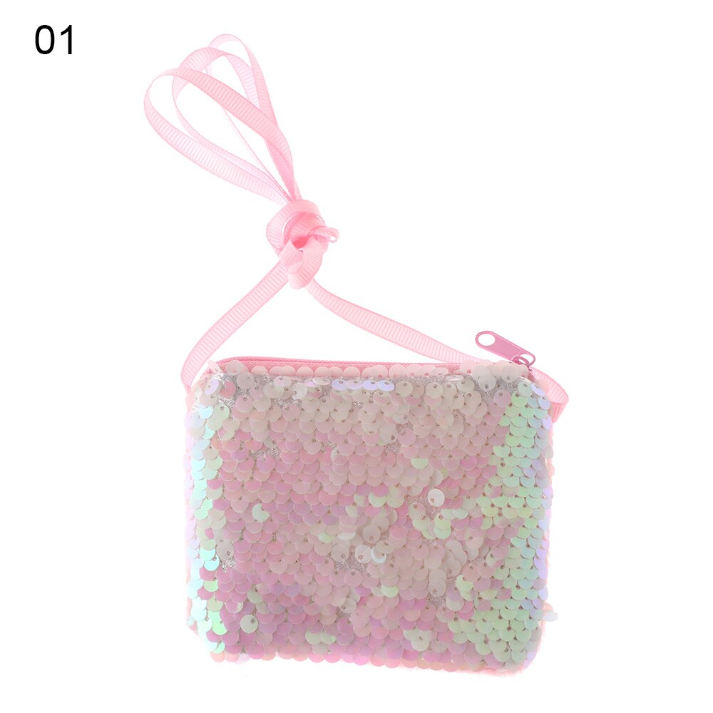Mermaid Sequins Kids Children Coin Purse Wallet Girl Glittering Purse Women Handbag Party Zipper Clutch Bag Earphone Package: 1