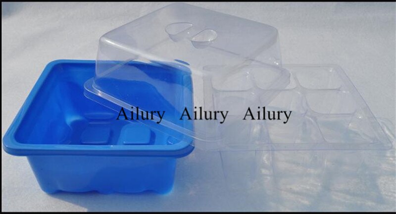 9-hole/12-hole transparent grid nursery box, plastic three-piece nursery box nursery tray, root system visible，garden supply