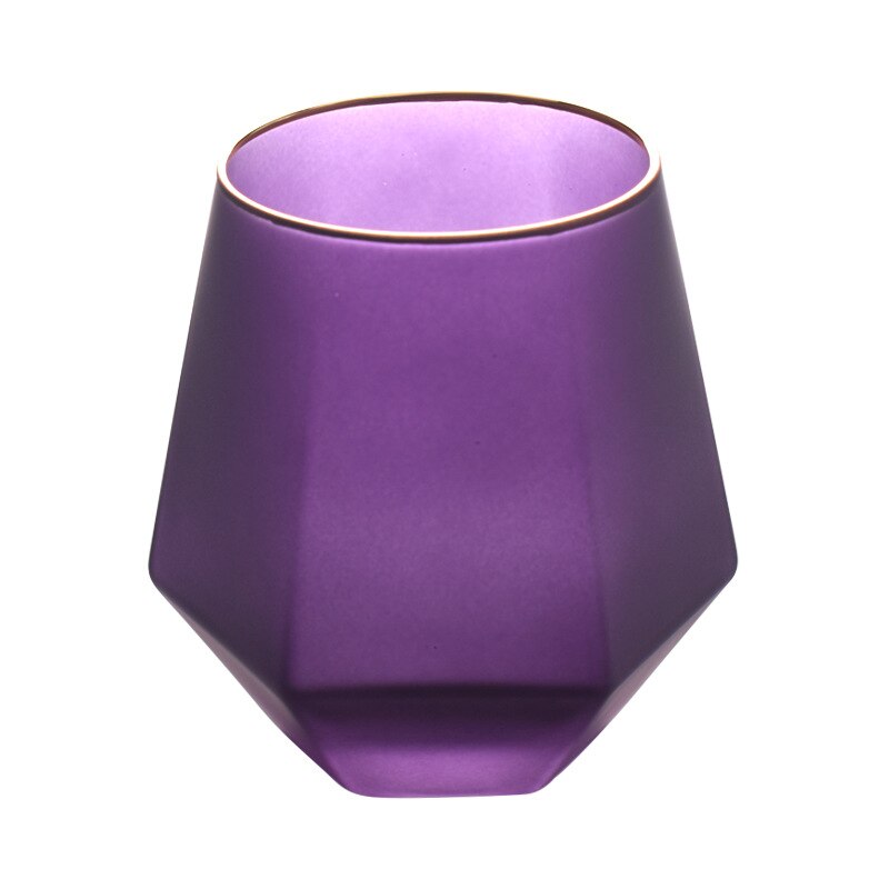 Farge frostet sekssidig whiskyglass brennevinsglass hjem phnom penh vannglass juicekopp diamantglass: A9