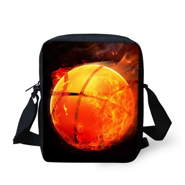 Instantarts cool 3d fire and ice voetbalprint jongens meisjes schooltassen kleuterschool student mini boekentas kinderen messenger bag: Cc2377e