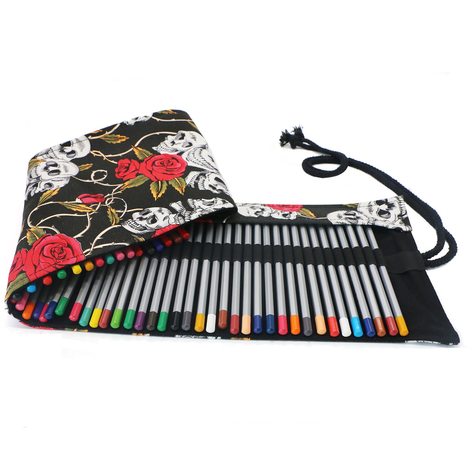 36/48/72 /12 hullers canvas wrap roll up blyantpose pennetui holder opbevaringstaske skriveartikler