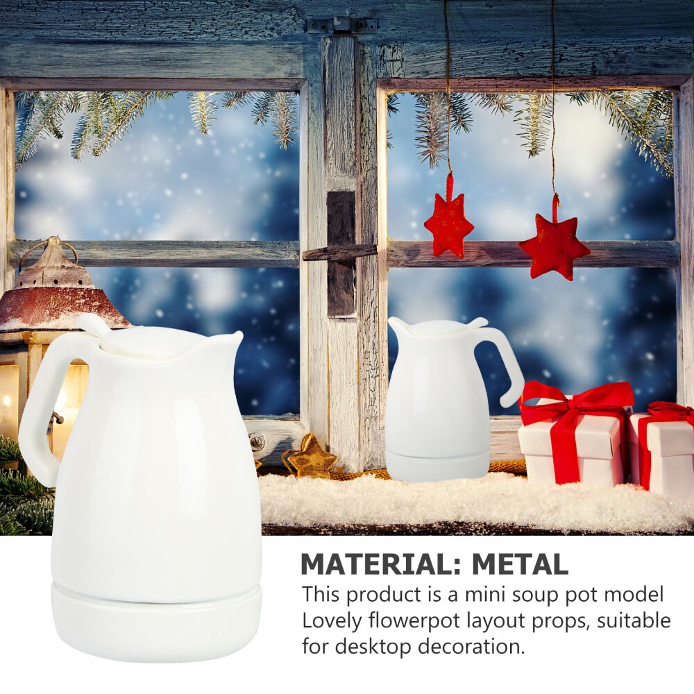 1pc Mini Kettle Alloy Simulation Kettle Kettle Model for Home Store Mini House Dorm