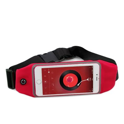 LYBALL Running Waist Bag Pocket Outdoor Sports Bag Belt Pack Phone Case Cover for iPhone 8 7 6 5S SE 5 Samsung S6 Smartphne 5": Red