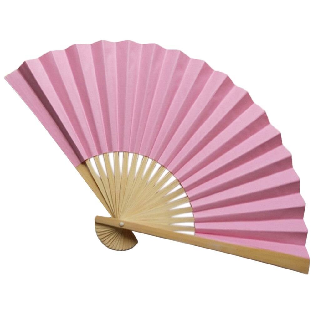 Classic Style Flower Fabric Bamboo Folding Dance Hand Fan Beige Summer Vintage Bamboo Folding Hand Held Fan Chinese Dance #W2: F