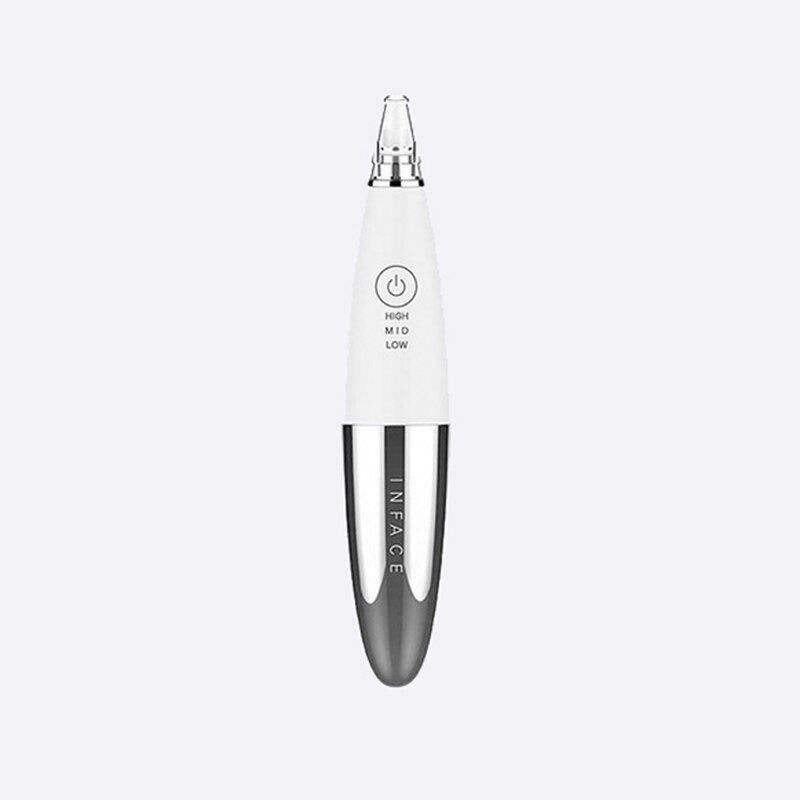 Xiaomi Inface Facial Cleansing Brush Vacuum Blackhead Remover Ultrasonic Ion Cleansing Skin Scrubber: white