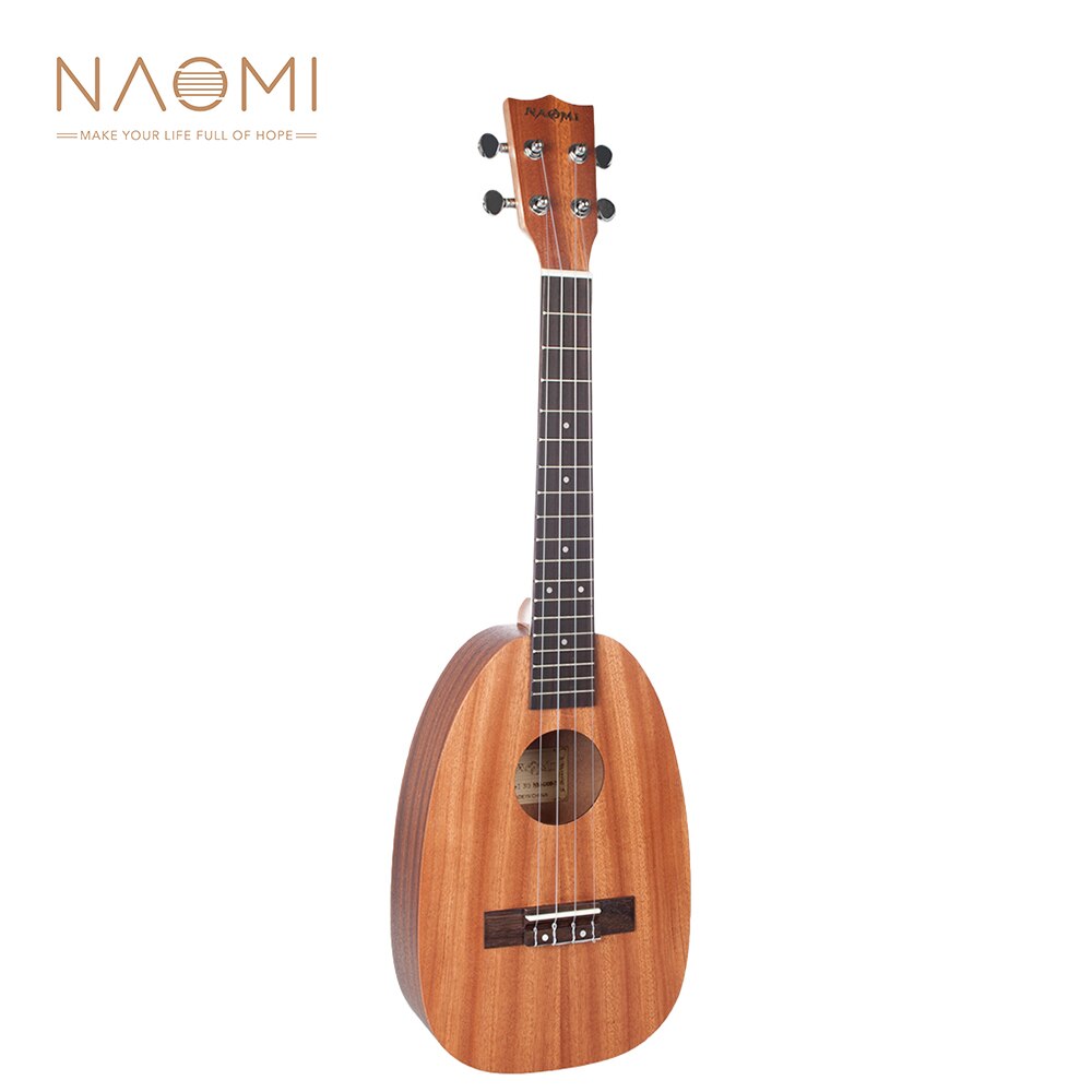 Noemí 26 pulgadas ukelele forma de piña Sapele Topboard Backboard plástico Nut Rosewood puente Ukeleles para niños pequeños niños principiantes