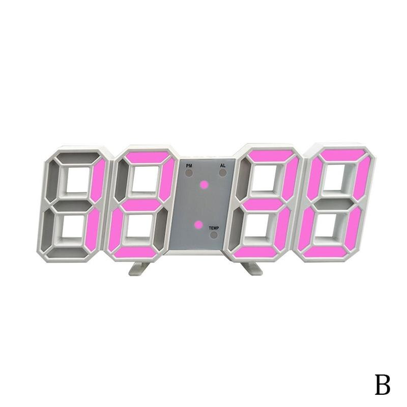3d digitale klok wekker digitale wandklok led alarm grote klok temperatuur elektronische klok klok 1999 r8 q 9: B