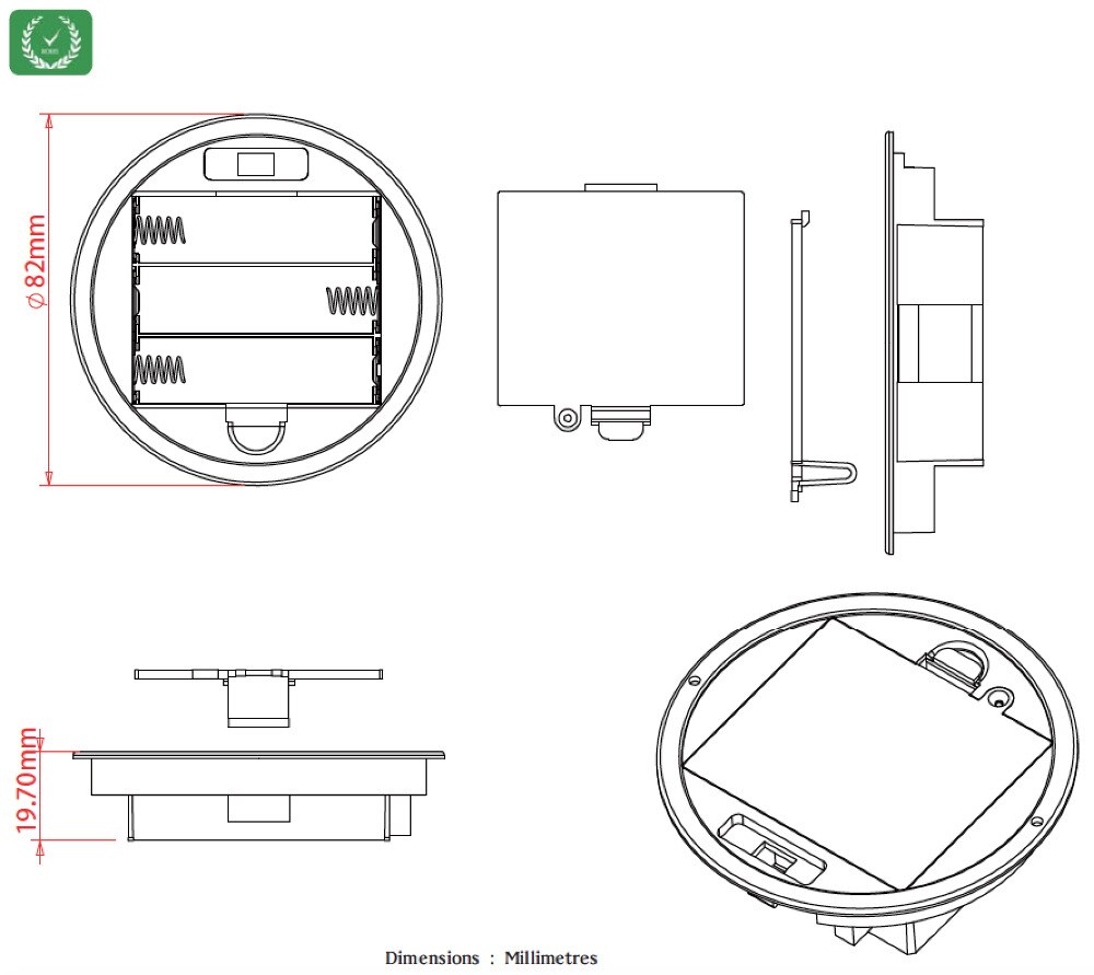 1 teile/los 3 aa runde batterie halter mit abdeckung & schalter batterie fall tbh -2a-3f