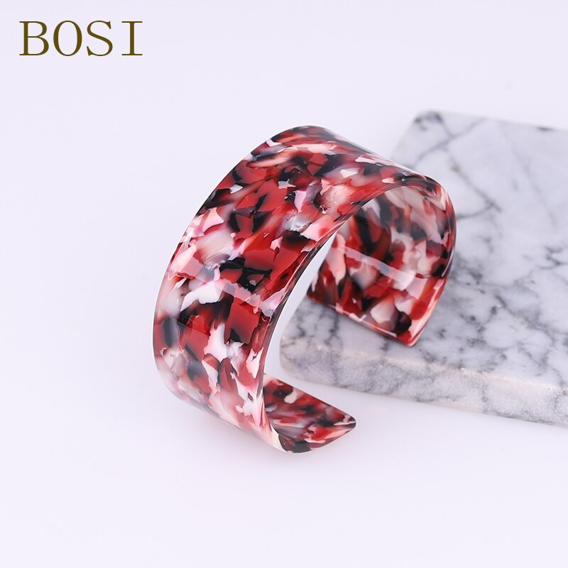 Bohemian Leopard Acitic Säure Acryl Harz Armbänder Bunte Armreif Für Frauen Harz Manschette Armband femme Einfache Elegante Schmuck