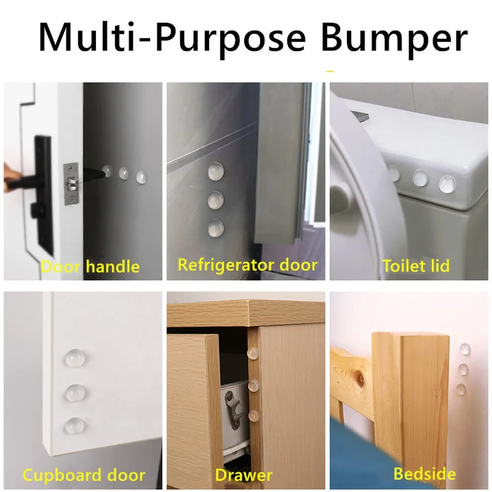 Auto-adesivo Porta Stopper, Rubber Damper Buffer, Gabinete Bumpers, Silicone Móveis Pads, Almofada Protective Pads, 100Pcs