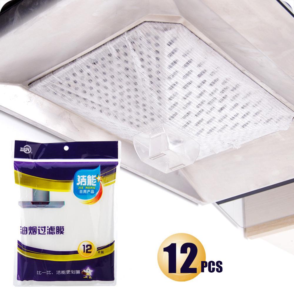 12 stk rent madlavnings nonwoven emhættefilter køkkenoliefilterpapir til emhætte køkkenrengøringsværktøj