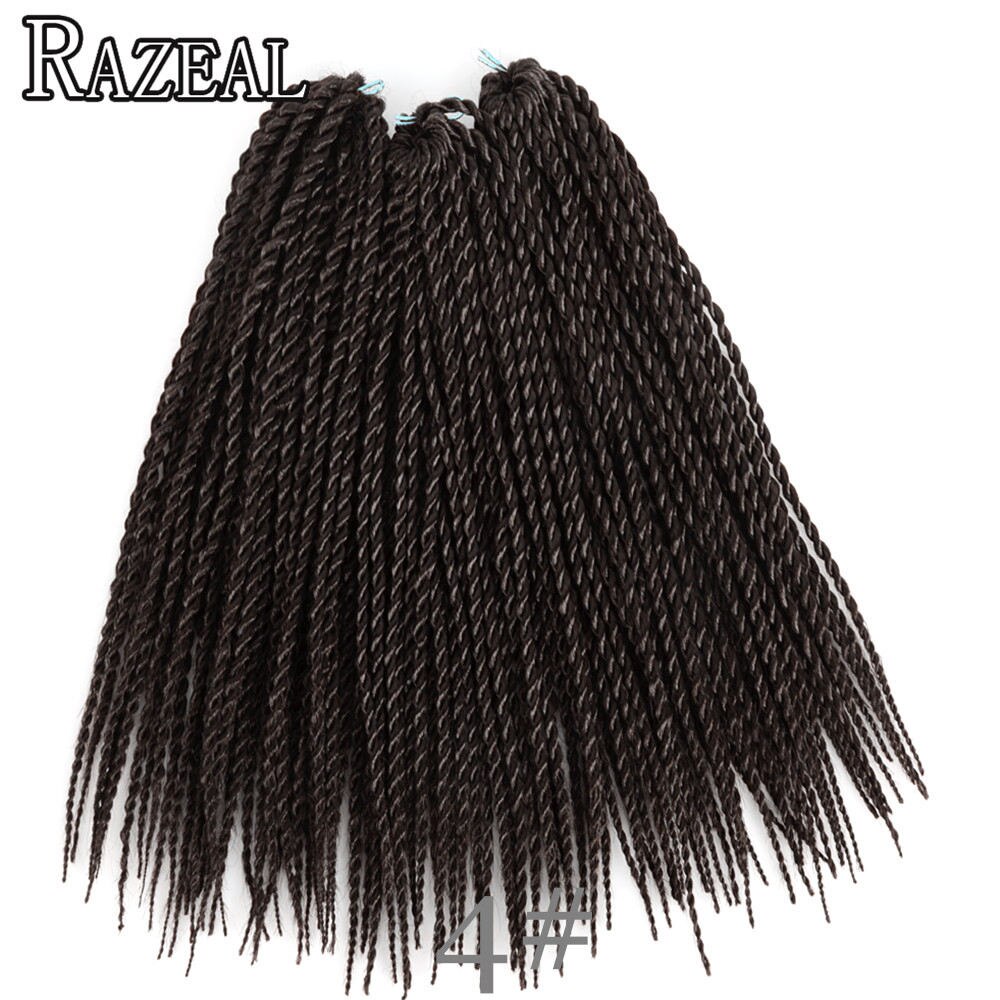 Razeal 85g/pack 5packs/lot Synthetic Hair Senegalese Twist Ombre Braiding Hair Extensions Crochet Braids 14inch 30strands/Pack: #4