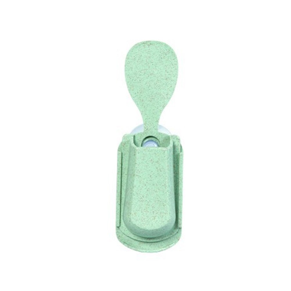 Creatieve stro zuignap pollepel opbergrek Tarwe stro muur gemonteerde pollepel gebruiksvoorwerpen opbergdoos deksel lepel houder kitchein: Light Green