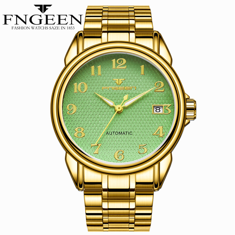 Topmerk Watch Digitale Wijzerplaat Lichtgevend Roestvrij Staal Automatisch Mechanisch Horloge Waterdicht Datumklok Reloj Hombre: Rood