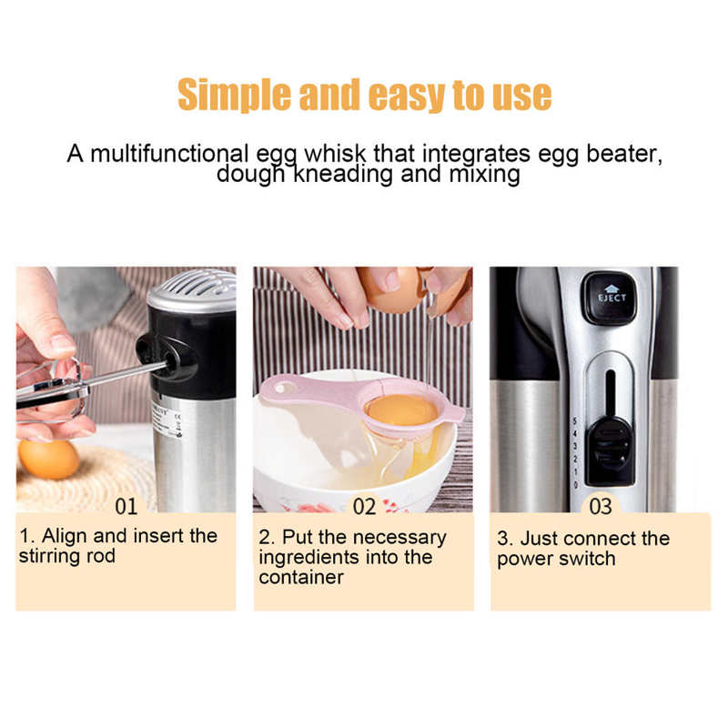 Egg Cooker Tool Electric Mixer Egg Beater Cake Baking Home Kitchen Handheld Small Milk Frother EU Plug 220V
