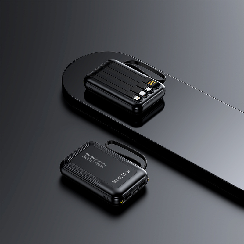 De powerbank van 20000 mah heeft een vieraderige, snellaadfunctie met grote capaciteit en is 20w mini-powerbank voor mobiel gebruik.: Zwart / 20000 mah