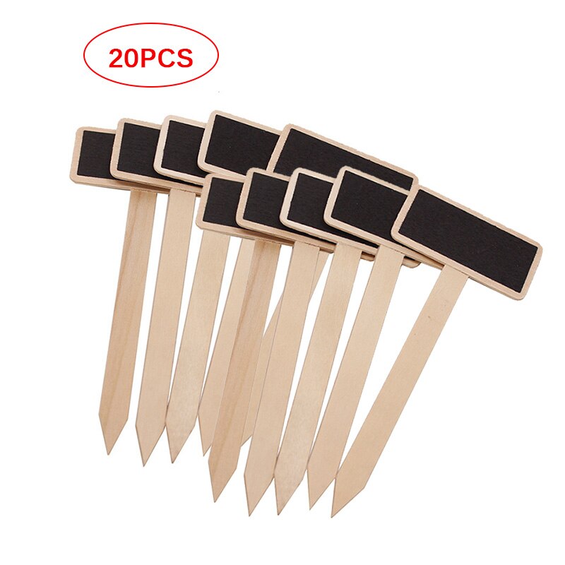 Mini pizarra de madera para plantas, rotuladores decorativos creativos para jardín, flores y plantas, etiquetas para macetas, decoración, 20 Uds.