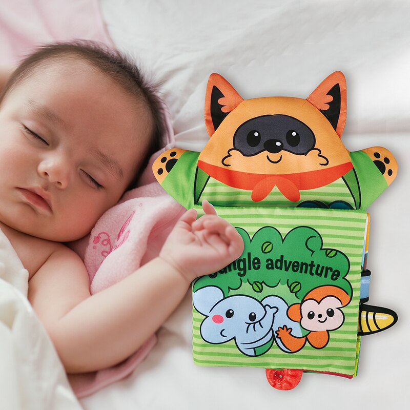 Marionnettes à main pour enfants, jouets pour bébés de 0 à 12 mois, marionnettes à main en peluche, jouets en peluche pour tout-petits, livre en tissu doux pour nouveau-nés