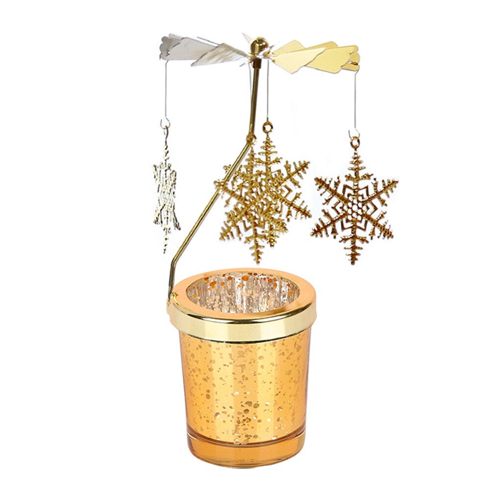 Moderne draaibare kaarsenhouder van glas, draaiende theelichthouder van metaal, kerstkaars, elandkandelaar, bruiloft, huisdecoratie: 1