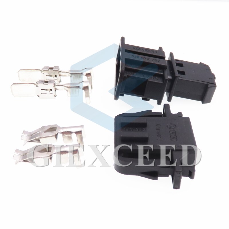 2 Pin 1J0972762 Automotive Electrical Cable Connector Wiring Male Plug and Female Interface Socket with Terminal 1J0972752