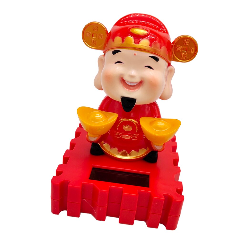 Prettyia Solar Power Dancing Wealth Fortune God Swinging Figure