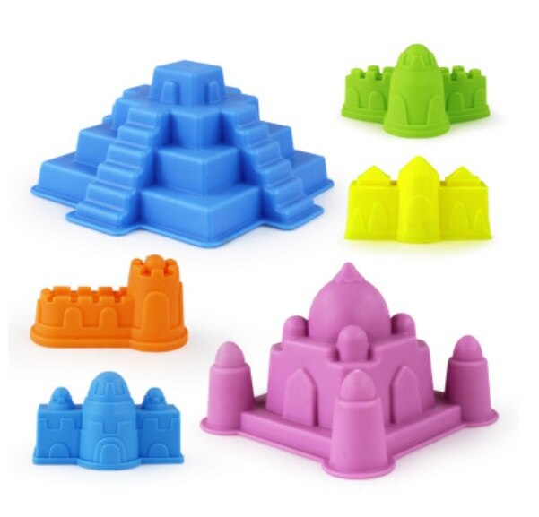 500g Soft Color Magic Sand DIY Squeezable Beach Sand Toy Kids No-toxic Flowing Building Sand with Tools Educational Toy: 6pcs bigger