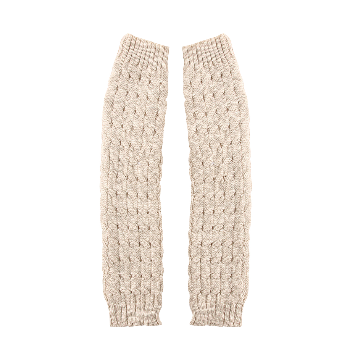 Frauen Damen Winter warm stricken Hohe Knie Bein Wärmer Häkeln Stiefel Socken schlapp Schwarz Weiß Beige Rosa: Beige