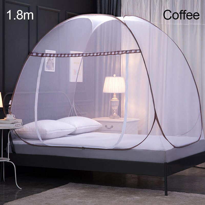 Pop-Up Tente de Moustiquaire pour Lits Anti Moustiques Pliante avec Fond Plein pour Voyage FPing: COFFEE / lit de 1,2 m (4 pieds)
